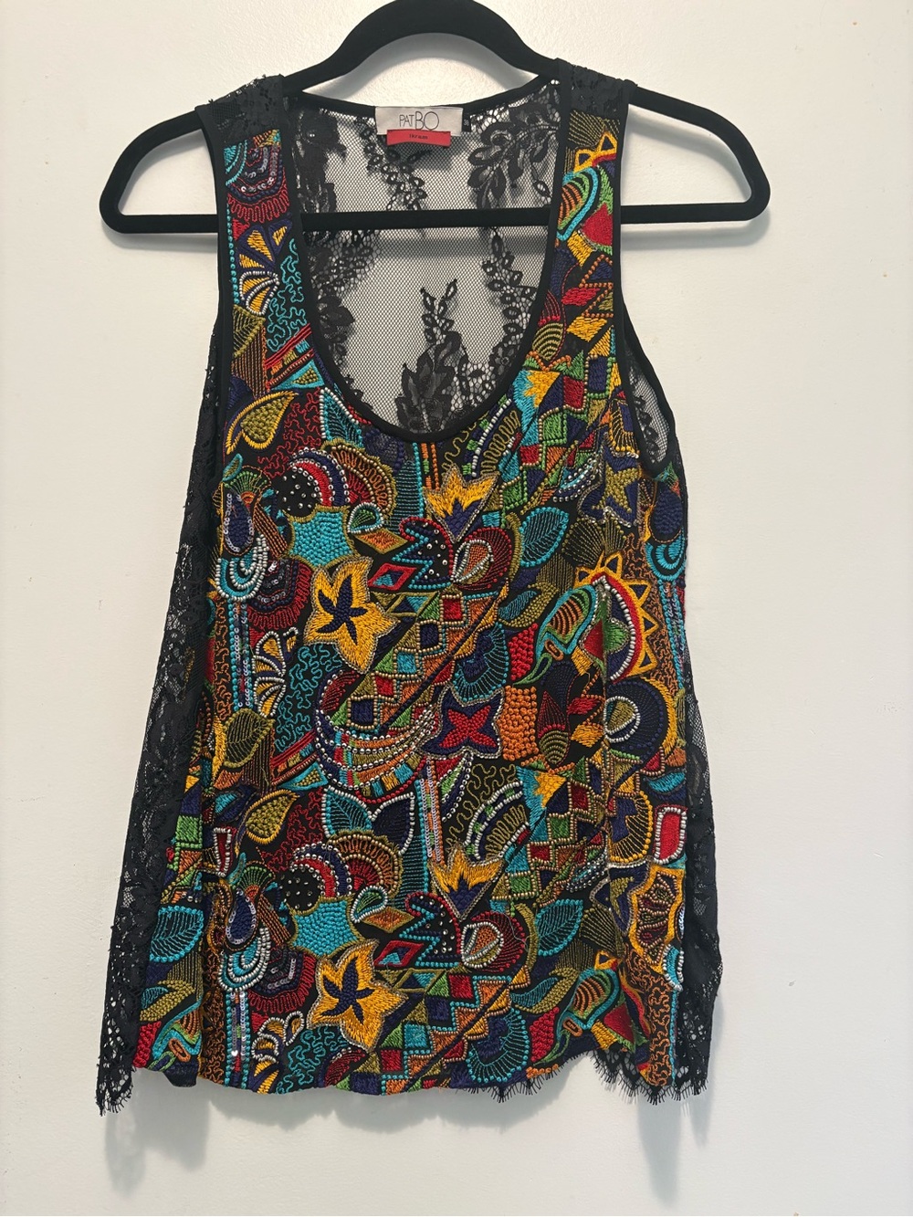 PatBO Multicolor Embellished Top EUC